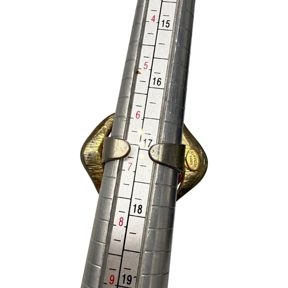 VTG Kirks Folly Red Pave Rhinestone Rose Flower Ring Size 6.75 Gold Tone Party - Picture 9 of 9